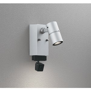 画像: オーデリック OG264262R1 エクステリアライト スポットライト LED一体型 電球色 高演色LED 顔識別カメラ付 コーキングレス型 防雨型 マットシルバー