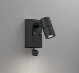 画像: オーデリック OG264265R1 エクステリアライト スポットライト LED一体型 電球色 高演色LED 人検知カメラ付 コーキングレス型 防雨型 ブラック