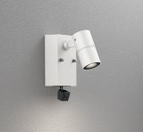 画像: オーデリック OG264269R1 エクステリアライト スポットライト LED一体型 電球色 高演色LED 人検知カメラ付 コーキングレス型 防雨型 オフホワイト