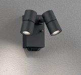 画像: オーデリック OG264274R1 エクステリアライト スポットライト LED一体型 電球色 高演色LED 人感センサー コーキングレス型 防雨型 ブラック