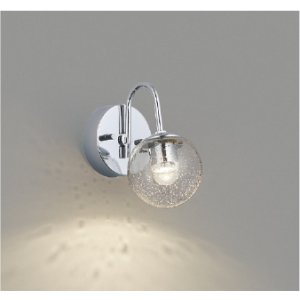 画像: コイズミ照明 AB57379 ブラケット 調光 LED 温白色 高演色LEDR+ 小径 クロムメッキ 透明泡入 ∽