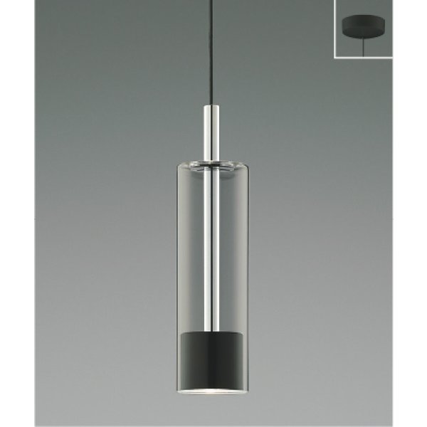 画像1: コイズミ照明 AP57298 ペンダント 非調光 LED 温白色 フランジタイプ クロムメッキ ブラック ∽ (1)