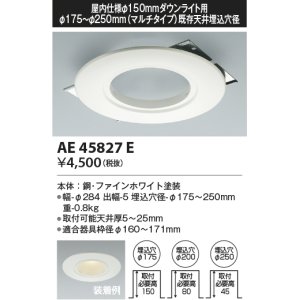 画像: コイズミ照明　AE45827E　ダウンライト M型ダウンライト用リニューアルプレート φ150 ダウンライト用