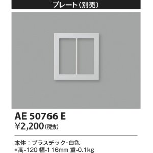 画像: コイズミ照明　AE50766E　部材 別売プレート 2連 ホワイト