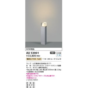 画像: コイズミ照明　AU53901(2梱包)　アウトドアライト 非調光 LEDランプ 電球色 防雨型 シルバーメタリック
