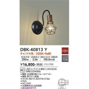 画像: 大光電機(DAIKO)　DBK-40813Y　ブラケット LED 非調光 キャンドル色 ランプ付