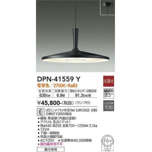 画像: 大光電機(DAIKO)　DPN-41559Y　ペンダント 非調光 ランプ付 電球色 フランジタイプ 黒