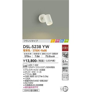 大光電機(DAIKO) DSL-5238AW ときめき スポットライト フランジタイプ