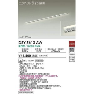 画像: 大光電機(DAIKO) DSY-5613 AW 間接照明 L=1137mm 非調光 LED 温白色 電源別売 コンパクトライン シルバー