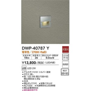 画像: 大光電機(DAIKO)　DWP-40787Y　アウトドアライト フットライト LED内蔵 非調光 電球色 埋込ボックス付 拡散パネル付 防雨形