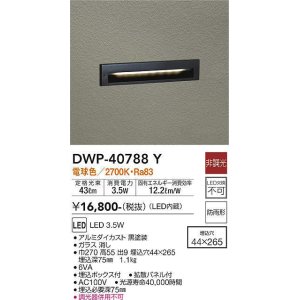 画像: 大光電機(DAIKO)　DWP-40788Y　アウトドアライト フットライト LED内蔵 非調光 電球色 埋込ボックス付 拡散パネル付 防雨形