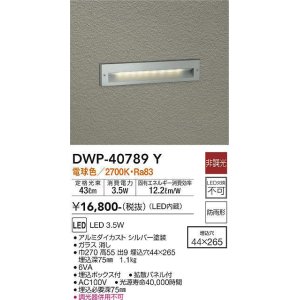 画像: 大光電機(DAIKO)　DWP-40789Y　アウトドアライト フットライト LED内蔵 非調光 電球色 埋込ボックス付 拡散パネル付 防雨形