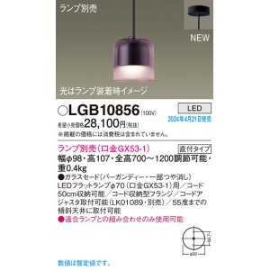 画像: パナソニック LGB10856 ペンダント ランプ別売 LED 天井吊下型 直付タイプ ガラスセード バーガンディー