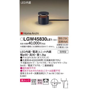 画像: パナソニック LGW45830LE1 ガーデンライト 据置取付型 LED(電球色) 美ルック 下方配光・拡散・スパイク付 防雨型