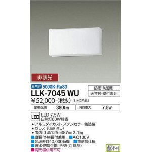 画像: 大光電機(DAIKO) LLK-7045WU シーリングウォールライト 非調光 昼白色 全般拡散 長型 防雨・防湿形 ステンカラー
