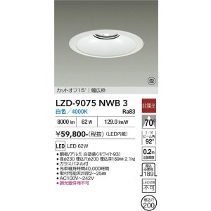 画像: 大光電機(DAIKO) LZD-9075NWB3 ダウンライト 埋込穴φ200 非調光 白色 LED リニューアル用 ホワイト 受注生産品[§]