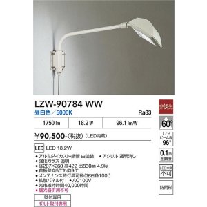 画像: 大光電機(DAIKO) LZW-90784WW アウトドア ウォールスポット 非調光 昼白色 LED 防雨形 ホワイト