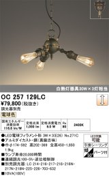 画像: オーデリック　OC257129LC(ランプ別梱包)　LEDシャンデリア LEDランプ 連続調光 調光器別売 電球色 傾斜対応 パーツ付 [♭]