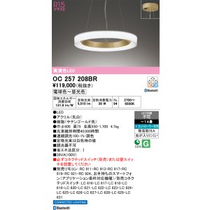 画像: オーデリック OC257208BR シャンデリア 14畳 調光調色 Bluetooth リモコン別売 LED一体型 高演色LED サテンゴールド