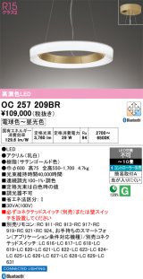画像: オーデリック OC257209BR シャンデリア 10畳 調光調色 Bluetooth リモコン別売 LED一体型 高演色LED サテンゴールド