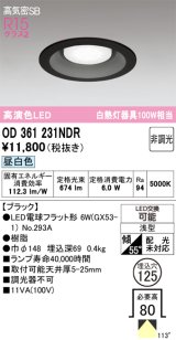 画像: オーデリック　OD361231NDR(ランプ別梱)　ダウンライト LEDランプ 非調光 昼白色 高気密SB 埋込穴φ125 ブラック