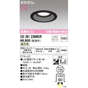 オーデリック OD361231WDR(ランプ別梱) ダウンライト LEDランプ 非調光