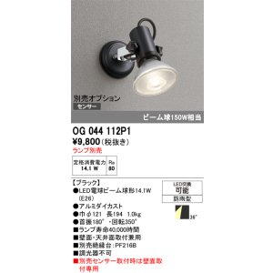 画像: オーデリック　OG044112P1　エクステリア スポットライト ランプ別売 LEDランプ 防雨型 ブラック
