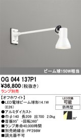 画像: オーデリック　OG044137P1　エクステリアスポットライト LEDランプ ランプ別売 防雨型 オフホワイト