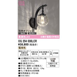 画像: オーデリック　OG254030LCR(ランプ別梱)　エクステリア ポーチライト LEDランプ 電球色 別売センサー対応 防雨型 鉄色ラスティ