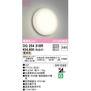 画像: オーデリック　OG254318R　バスルームライト 非調光 LED一体型 電球色防雨・防湿型