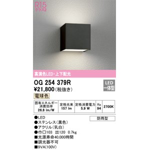 画像: オーデリック　OG254379R　エクステリア ポーチライト LED一体型 電球色 上下配光 防雨型 ブラック