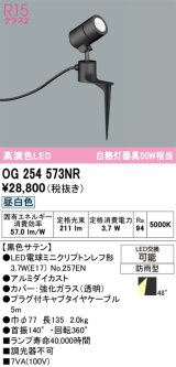 画像: オーデリック　OG254573NR(ランプ別梱)　エクステリア スポットライト LEDランプ 昼白色 防雨型 黒色サテン