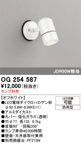 画像: オーデリック　OG254587　エクステリアスポットライト LED 防雨型 オフホワイト ランプ別売