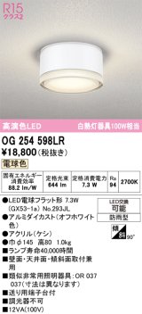 画像: オーデリック OG254598LR(ランプ別梱) エクステリア ポーチライト LEDランプ 電球色 高演色LED 防雨型 オフホワイト