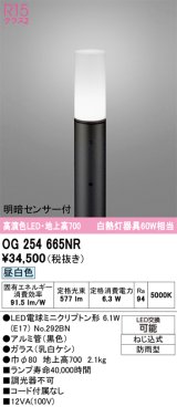 画像: オーデリック　OG254665NR(ランプ別梱)　エクステリア ガーデンライト LEDランプ 昼白色 明暗センサー付 防雨型 ブラック