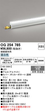 画像: オーデリック　OG254785　間接照明 LED一体型 非調光 昼白色 接続線別売 防雨・防湿型 L1200タイプ