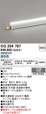 画像: オーデリック　OG254787　間接照明 LED一体型 非調光 昼白色 接続線別売 防雨・防湿型 L900タイプ