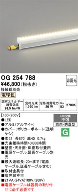 画像: オーデリック　OG254788　間接照明 LED一体型 非調光 電球色 接続線別売 防雨・防湿型 L900タイプ