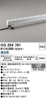 画像: オーデリック　OG254791　間接照明 LED一体型 非調光 昼白色 防雨・防湿型 L1200タイプ
