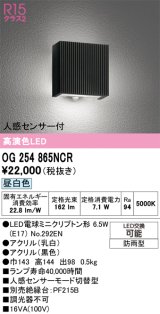 画像: オーデリック　OG254865NCR(ランプ別梱)　エクステリア ポーチライト LEDランプ 昼白色 人感センサー付 防雨型 ブラック