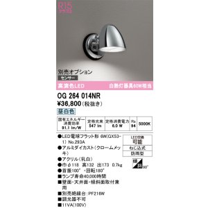 画像: オーデリック　OG264014NR(ランプ別梱)　エクステリア ポーチライト LEDランプ 昼白色 防雨型 クロームメッキ