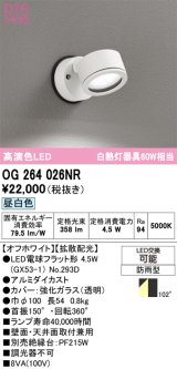 画像: オーデリック　OG264026NR(ランプ別梱)　エクステリア スポットライト LEDランプ 昼白色 防雨型 オフホワイト