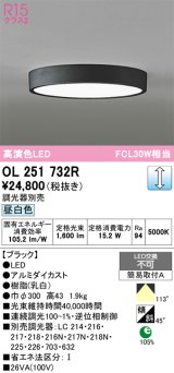 画像: オーデリック　OL251732R　シーリングライト 調光 調光器別売 LED一体型 昼白色 ブラック