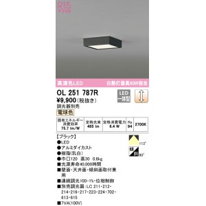 画像: オーデリック　OL251787R　シーリングライト 調光 調光器別売 LED一体型 電球色 ブラック
