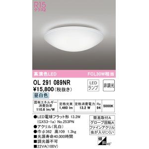 画像: オーデリック　OL291089NR(ランプ別梱)　シーリングライト 非調光 LEDランプ 昼白色 ￡