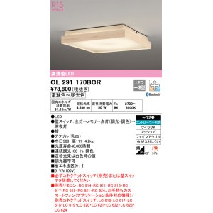 画像: オーデリック　OL291170BCR　シーリングライト 12畳 調光 調色 Bluetooth リモコン別売 和風 LED一体型 電球色〜昼光色 檜 [♭]