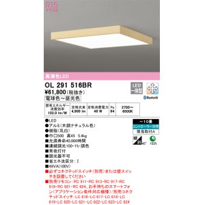 画像: オーデリック　OL291516BR　シーリングライト 10畳 調光 調色 Bluetooth コントローラー別売 LED一体型 電球色〜昼光色 木調ナチュラル