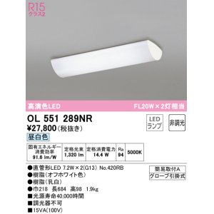 画像: オーデリック　OL551289NR　キッチンライト 非調光 LEDランプ 直管形LED 昼白色 オフホワイト ￡