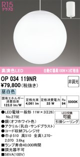 画像: オーデリック　OP034119NR(ランプ別梱)　ペンダントライト 非調光 LEDランプ 昼白色 フレンジタイプ