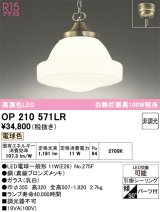 画像: オーデリック　OP210571LR(ランプ別梱)　ペンダントライト 非調光 LEDランプ 電球色 フレンジタイプ